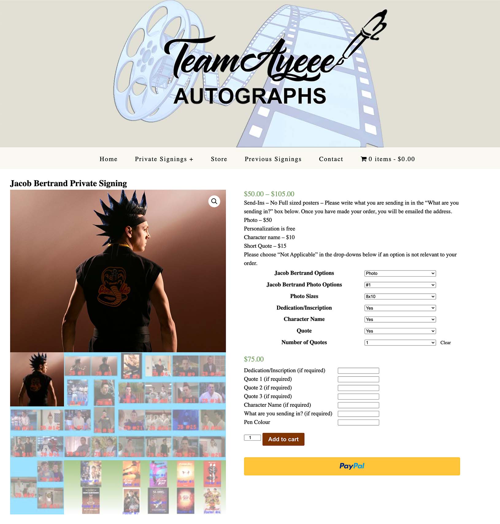 Team Ayeee Autographs Website